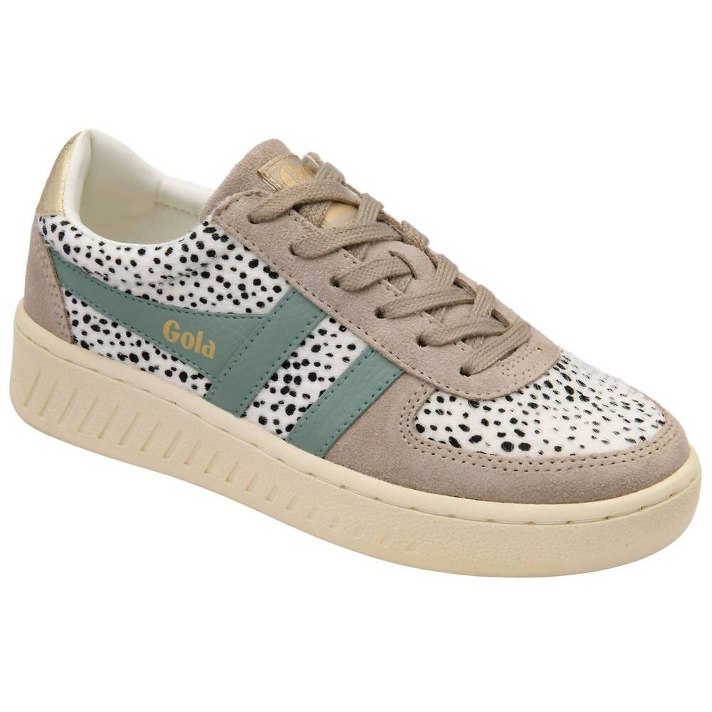 NEW GOLA women's grandslam savannah sneakers in cheetah/feather grey/green mist - Picture 2 of 5